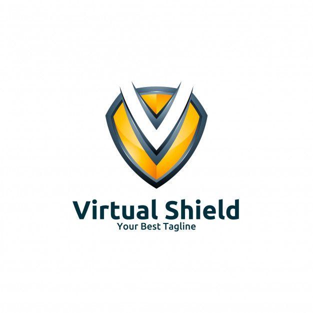 Virtual Logo - Virtual shield logo template Vector | Premium Download