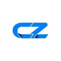CZ Logo - cz logo initial logo vector modern blue fold style