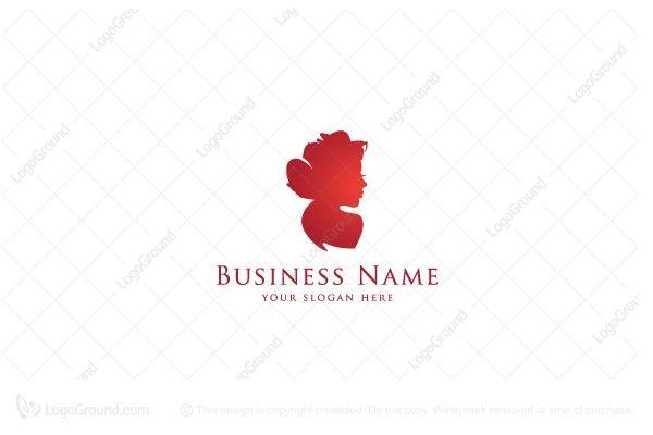 Red Hair and Face Logo - Elegant Jb Butterfly Logo