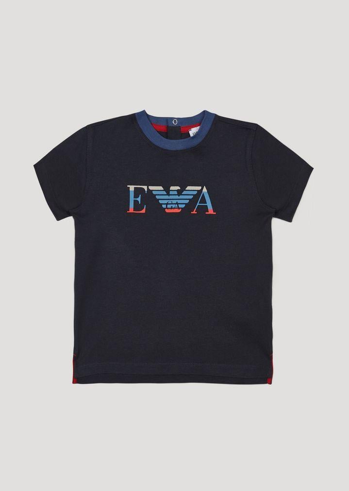 Three F Logo - Cotton jersey T-shirt with three colour rubber logo | Kid | Emporio ...