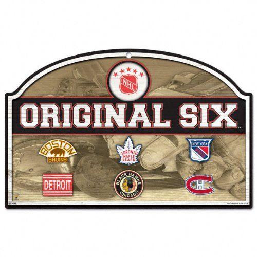 NHL Original 6 Logo - Wincraft NHL Vintage Hockey The Original 6 11-By-17-Inch Traditional ...