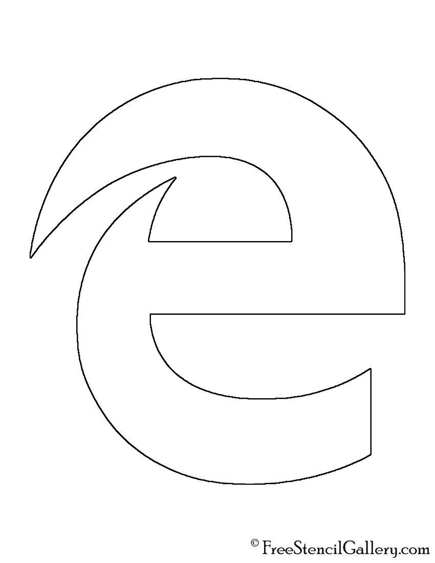 White Microsoft Edge Logo - Microsoft Edge Logo Stencil | Free Stencil Gallery