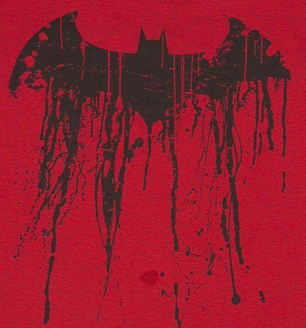 Red Batman Logo - Women's Red Batman Graffiti Logo T-Shirt