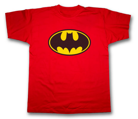 Red Batman Logo - Batman Two Color Classic Logo on Red Tshirt