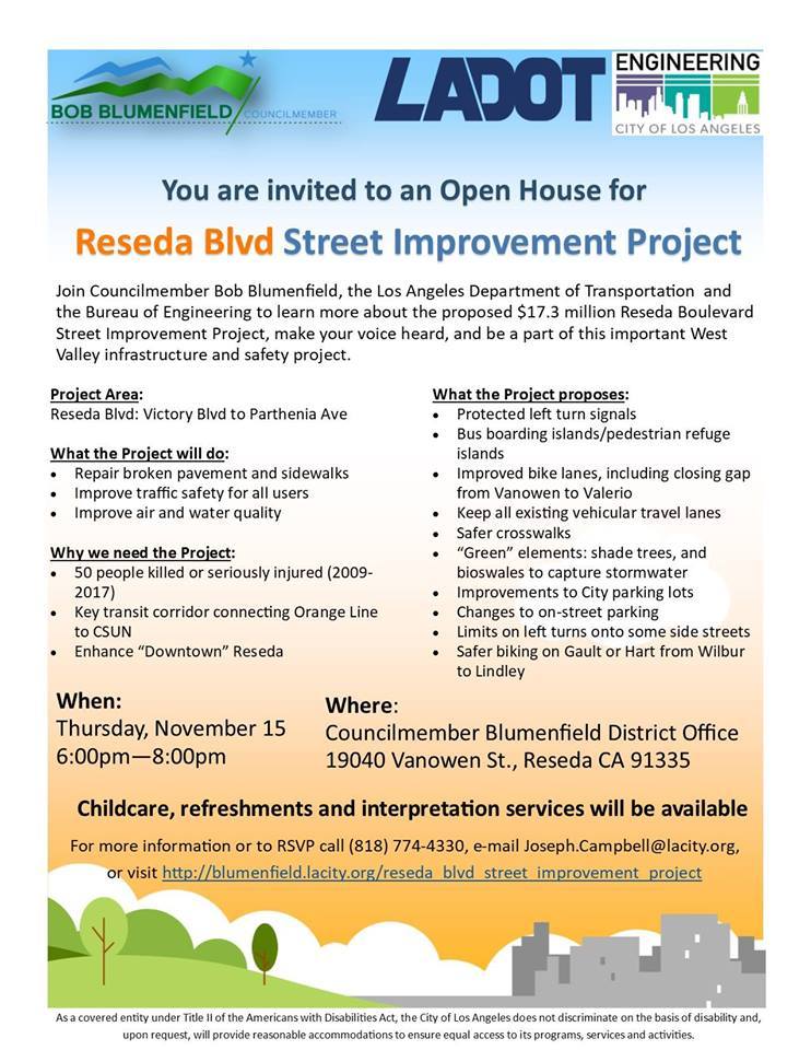 Los Angeles Bureau of Engineering Logo - Reseda Blvd. Street Improvement Project Open House - Northridge East ...