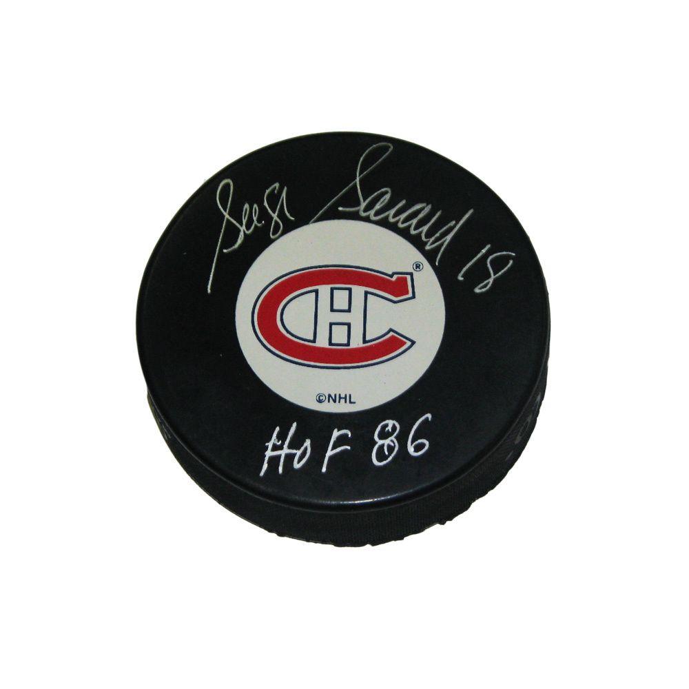 NHL Original 6 Logo - SERGE SAVARD Signed Montreal Canadiens Original 6 Logo Puck