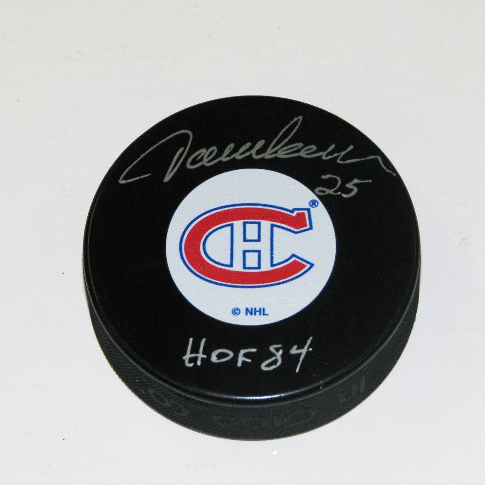 NHL Original 6 Logo - JACQUES LEMAIRE Signed Montreal Canadiens Original 6 Logo Puck - HOF ...