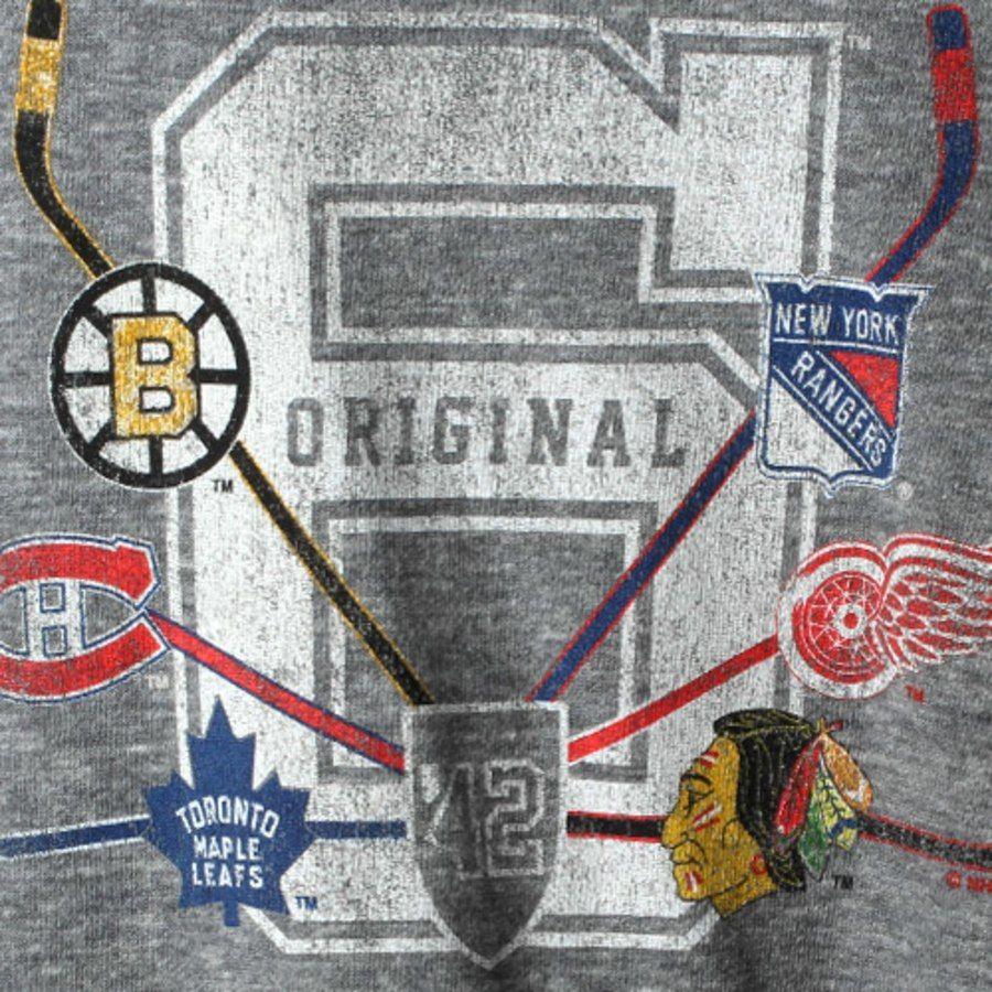NHL Original 6 Logo - Men's NHL Original 6 CCM Gray Sticks Tri Blend T Shirt