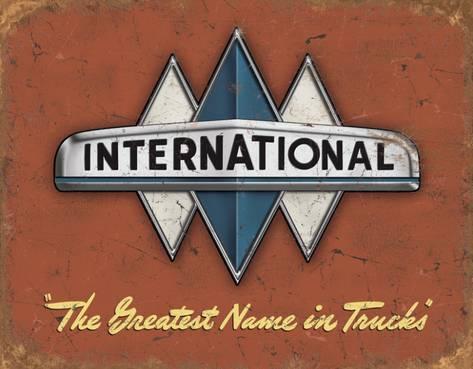 International Truck Logo - International Truck Logo Tin Sign.co.uk
