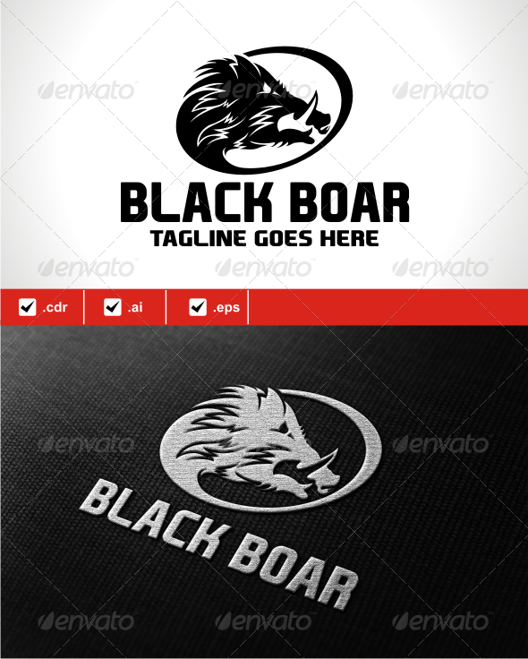 Boar Sports Logo - Black Boar #GraphicRiver Logo template suitable for businesses and ...