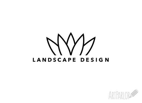 Landscape Flower Logo - Water Lily Logo, Landscape Design Logo, Floral Design Logo, OOAK ...