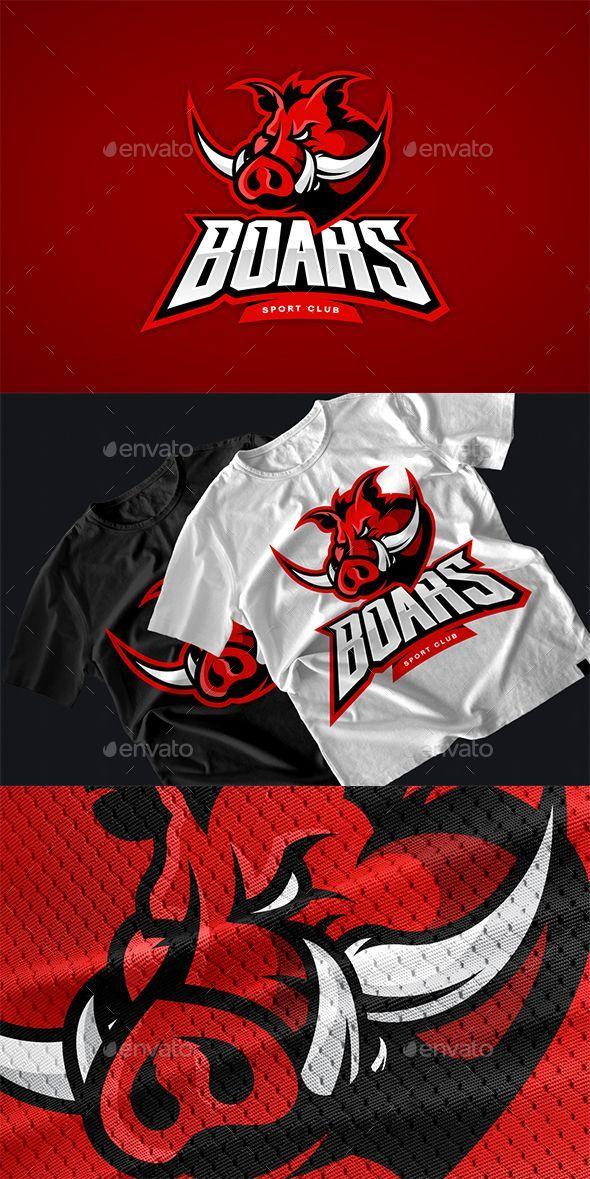 Boar Sports Logo - Furious boar sport club vector logo concept. Professional team ...