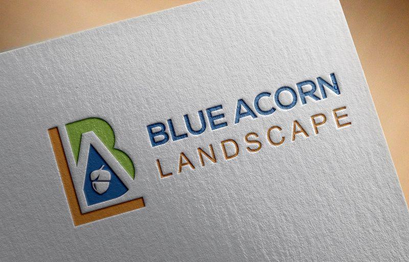 Landscape Flower Logo - Bold, Playful, Landscape Logo Design for Blue Acorn Landscape