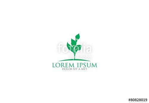 Landscape Flower Logo - flower, logo, landscape, green, nature, icon, vector Stock image