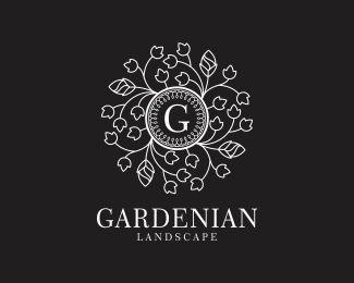 Landscape Flower Logo - Gardenian Landscape ( flower, Hardscape ) Logo design
