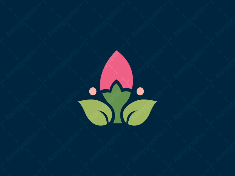 Landscape Flower Logo - Pink Flower Logo