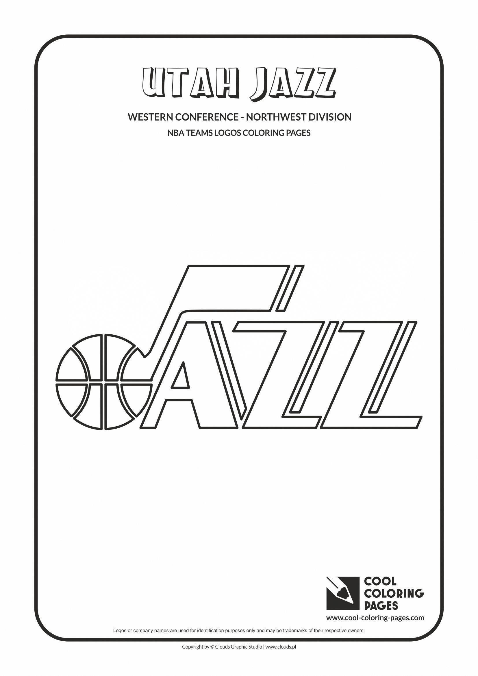 Cool Jazz Logo - Cool Coloring Pages - NBA Basketball Clubs Logos - Western ...