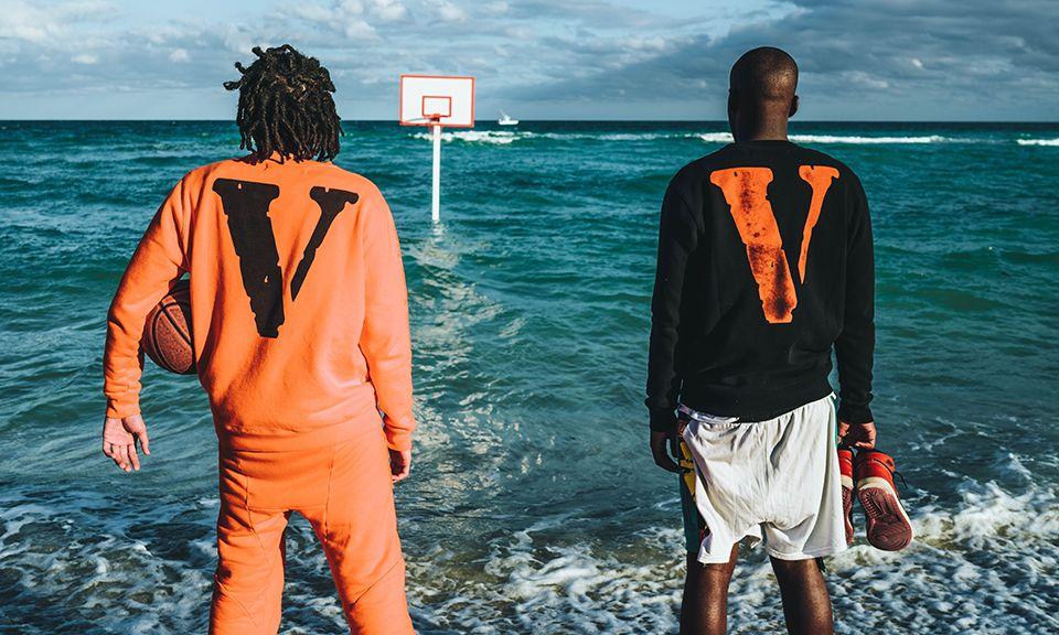 Off White Vlone Logo - VLONE Unveils Collaborative OFF-WHITE Sweatsuits at Art Basel