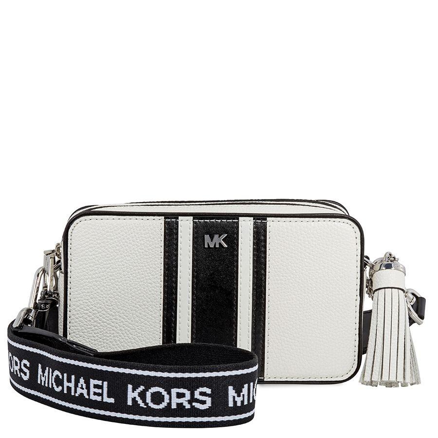 Michael Kors Colored Logo - Michael Kors Small Tri Color Logo Leather Camera Bag Optic White
