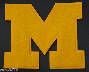 UMich Logo - LETTER M LOGO Sew On Patch 7inch 17cm Michigan Wolverines UMich UofM ...
