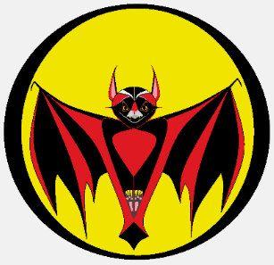 Black Red Bat in Circle Logo - Red Bat American Apparel™ T Shirts