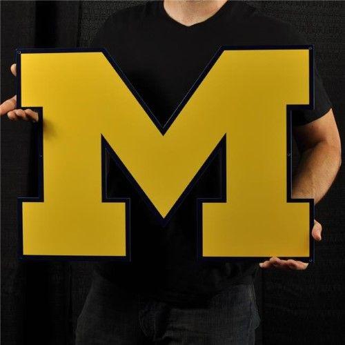 Yellow M Logo - Authentic Street Signs 95415 24 in. Michigan Yellow M Steel Logo ...