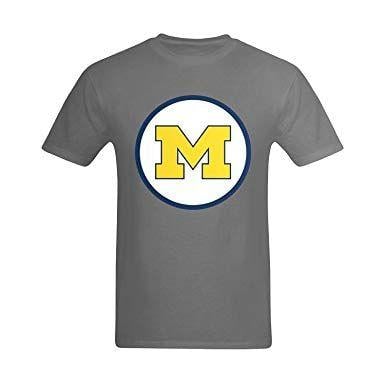 Yellow M Logo - Men's Michigan Wolverines Logo Yellow M Tee Shirt: Amazon.co.uk