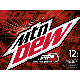 Mtn Dew Code Red Logo - Mtn Dew Code Red Soda with a Rush of Cherry Flavor 12-12 fl oz Cans ...