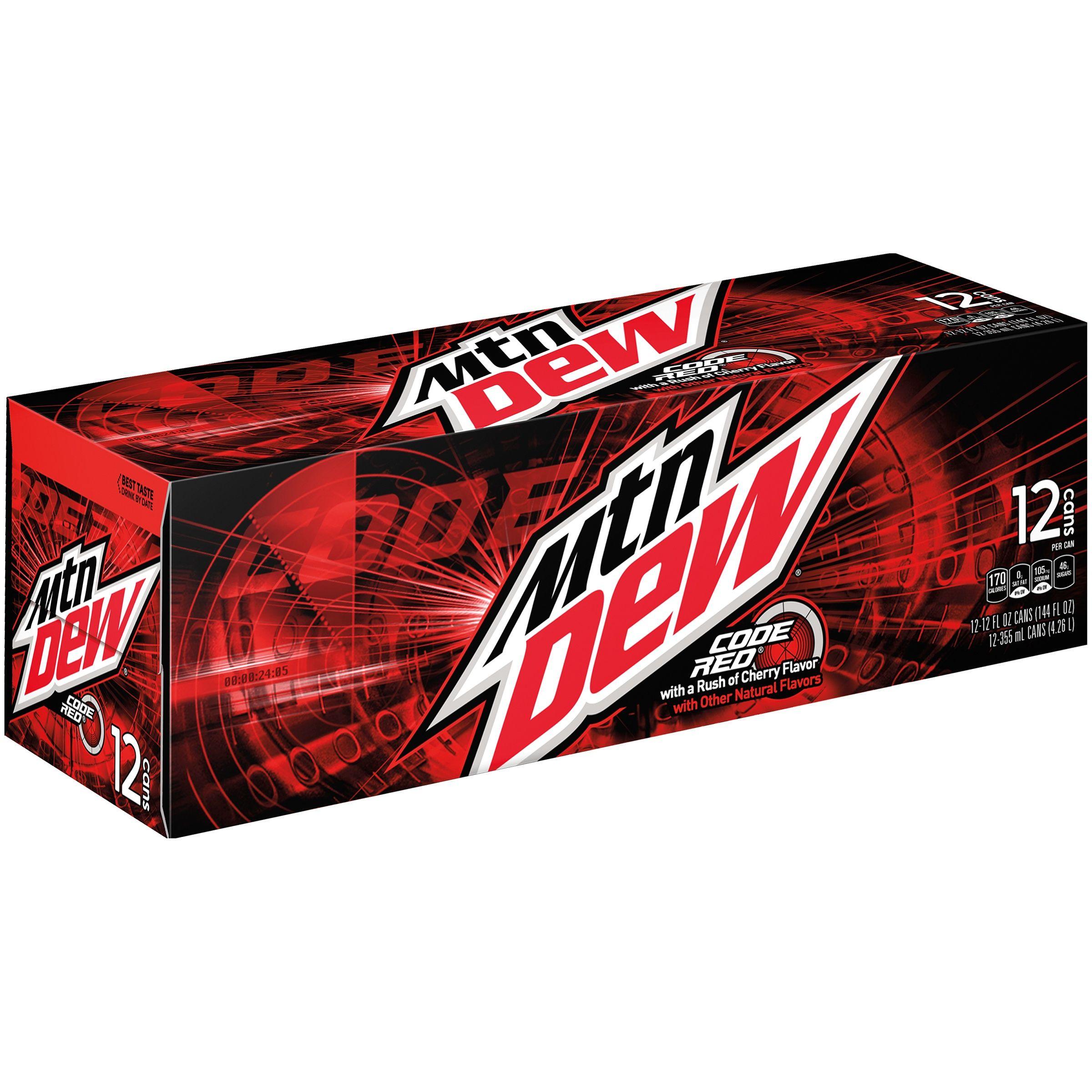 Mtn Dew Code Red Logo - Mountain Dew Code Red Soda, 12 fl oz Cans, 12 Count - Walmart.com