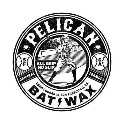 Black Red Bat in Circle Logo - Pelican The Stick Natural Bat Grip. Baseball Express