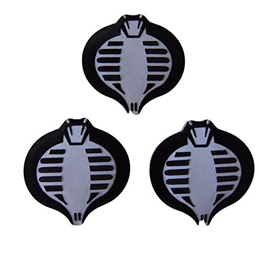 Black Cobra Logo - Amazon.com: G.I. Joe Series Cobra Logo Black Iron On Patch Set of 3 ...