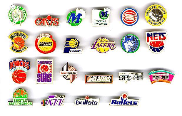 Old Basketball Logo - NBA Pin, NBA Pins, NBA Basketball Pins, NBA Logo Pins, NBA Team Pins