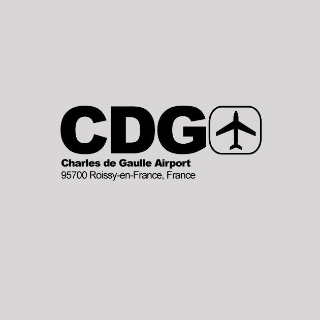 Paris Airport Logo - CDG Airport - Charles de Gaulle Airport - Paris Airport - Tshirt ...