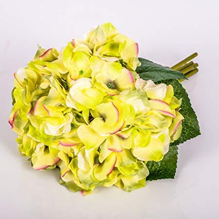 Yellow and Green Flower Logo - Artificial Bouquet of Hydrangeas KLARA, yellow-green, 12