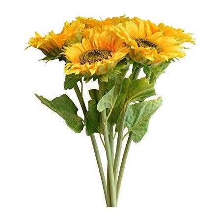 Yellow and Green Flower Logo - Nicola Spring Artificial Long Stem SunFlower Plant In Yellow / Green ...