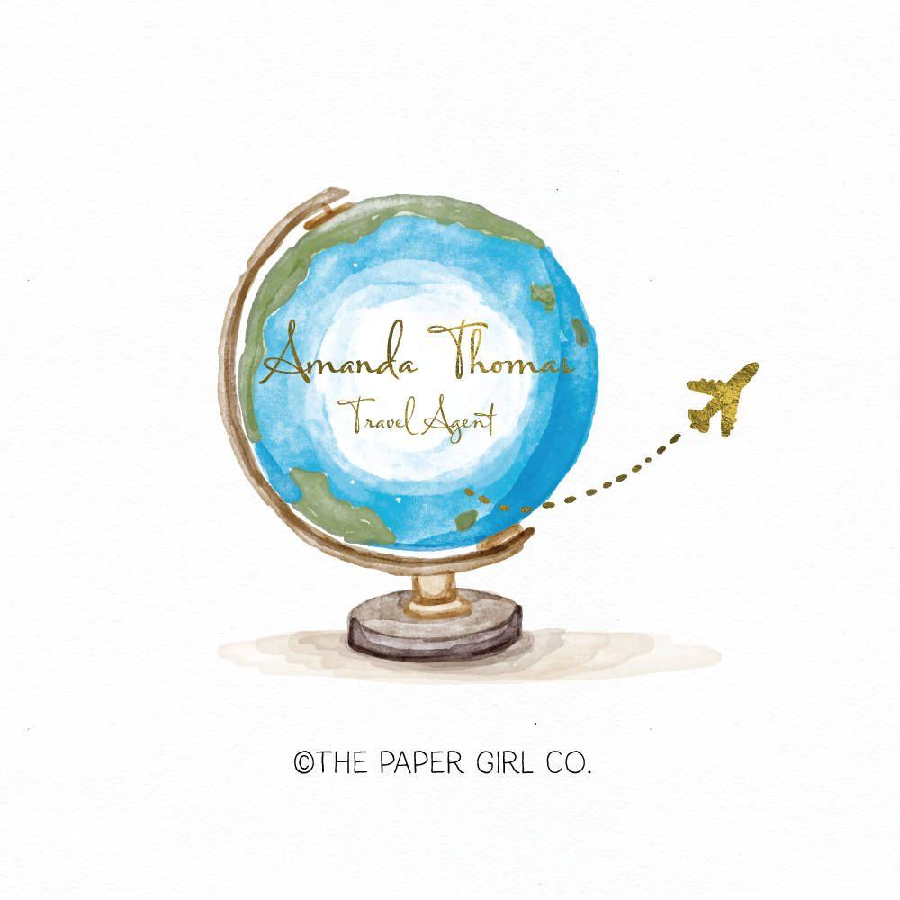 Full Globe Logo - travel agent logo travel logo design globe logo design | Etsy