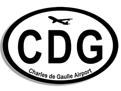 Paris Airport Logo - Amazon.com: American Vinyl Oval CDG Charles de Gaulle Airport Code ...