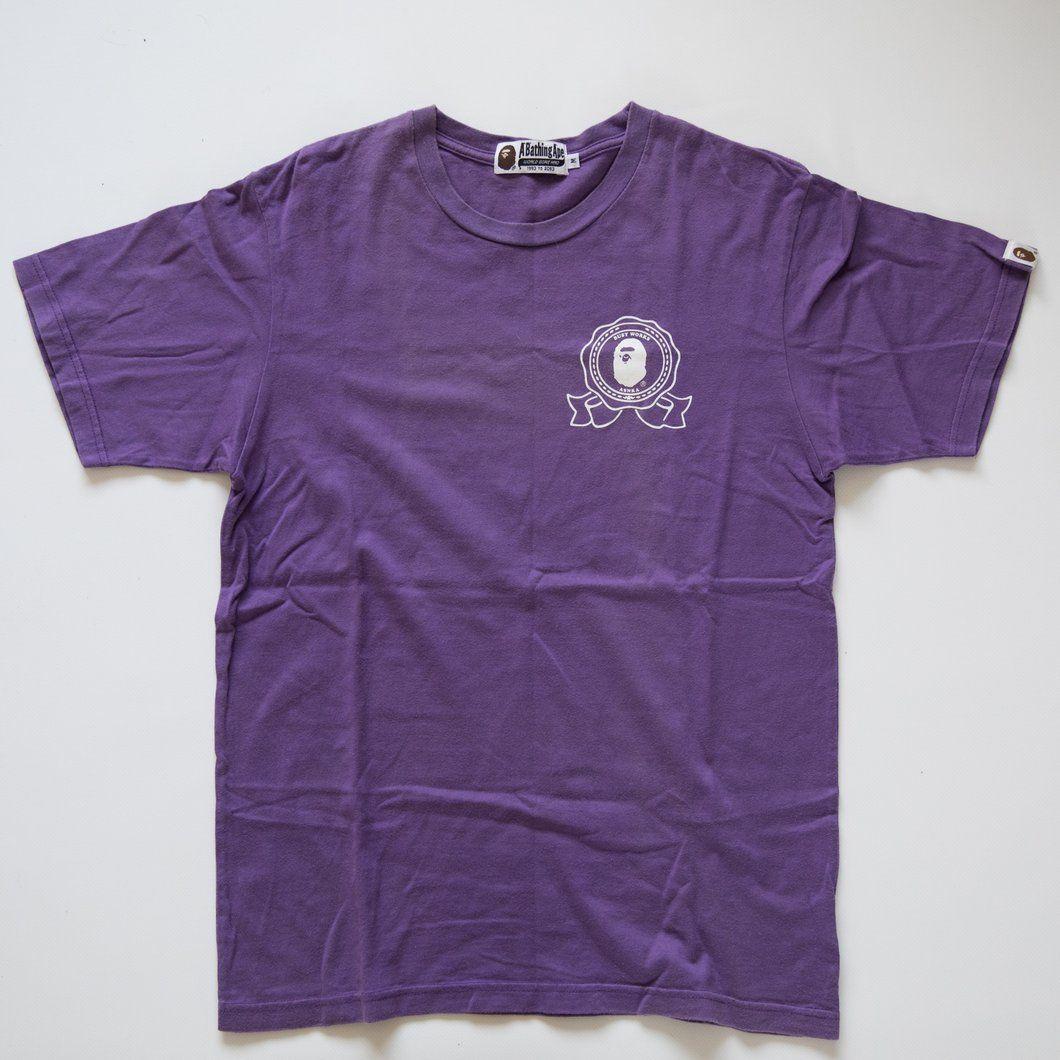 Famous Purple Logo - Bape Chest Logo Tee Purple (Medium / USED) – Famous Grail