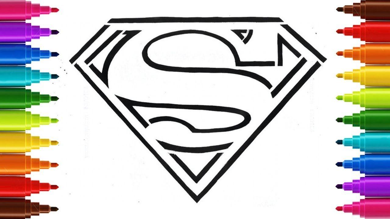 Sun Superman Logo - How to Draw Superman Logo and Funny Sun Coloring Page | Painting and ...