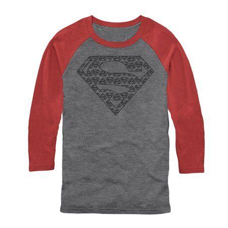 Sun Superman Logo - Superman - Superman S Logo Pattern Mens Graphic Baseball Tee - Fifth ...