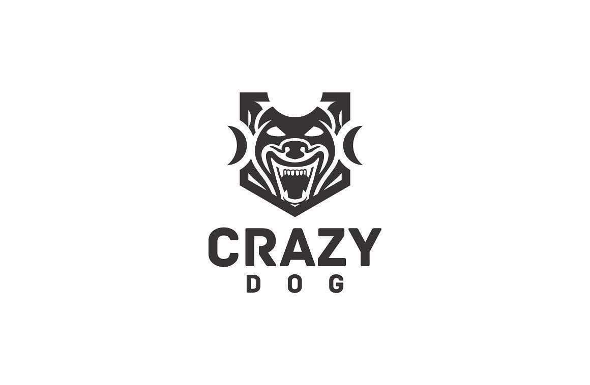 Crazy Logo - Crazy Dog Logo Templates Creative Market