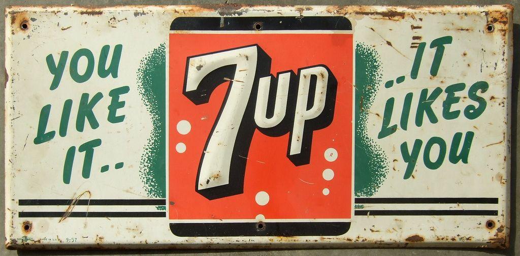 Vintage 7Up Logo - 7UP SIGN 1957UP Sign Dated 9 57 With The Popular Adverti