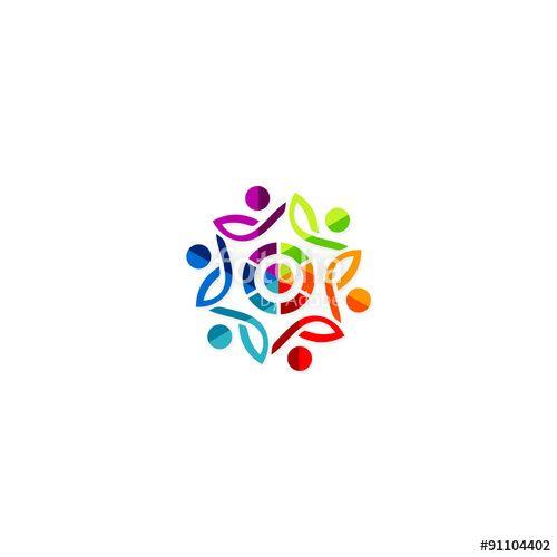 People in Circle Logo - circle abstract people diversity colorful logo
