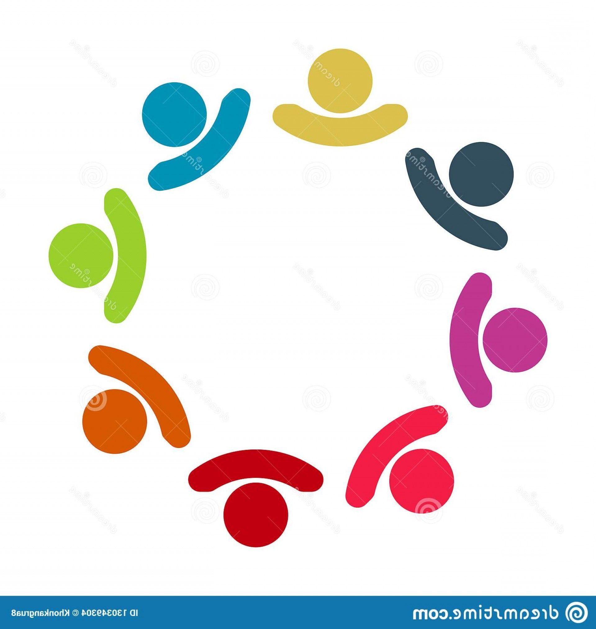 People in Circle Logo - Graphic Group Connection Logo Eight People Circle Logo Team Work ...
