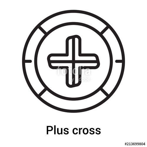 Cross in Square Logo - Plus cross signal in a square icon vector sign and symbol isolated ...