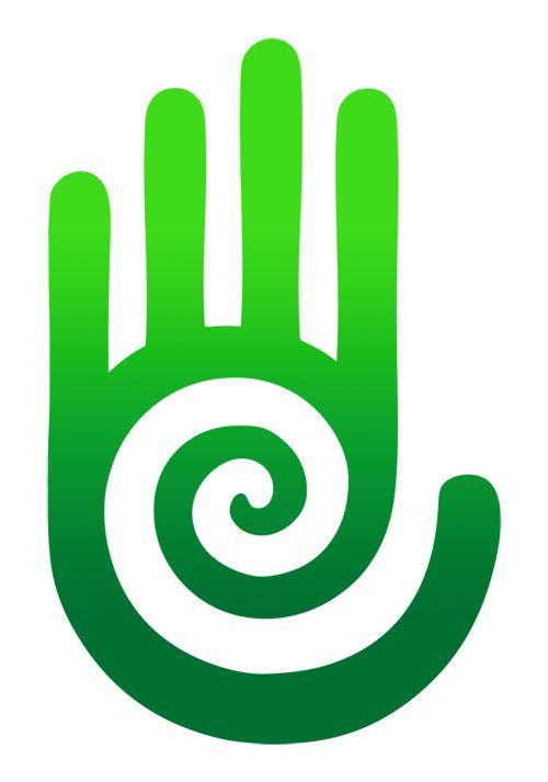 Blue Hand TV Logo - Massage Therapy Hands Logo