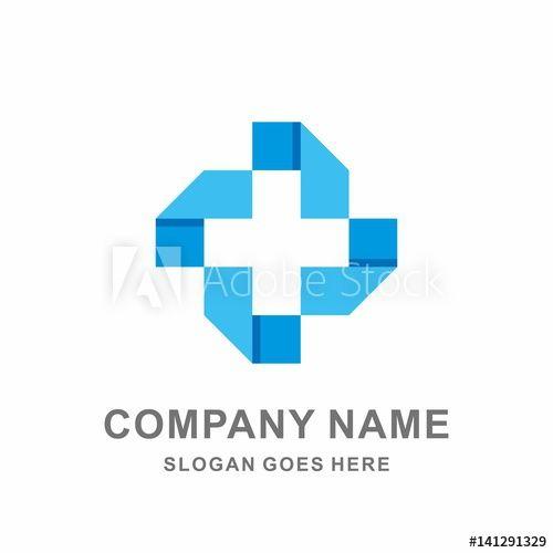 Cross in Square Logo - Medical Pharmacy Geometric Cross Square Origami Hospital Clinic ...
