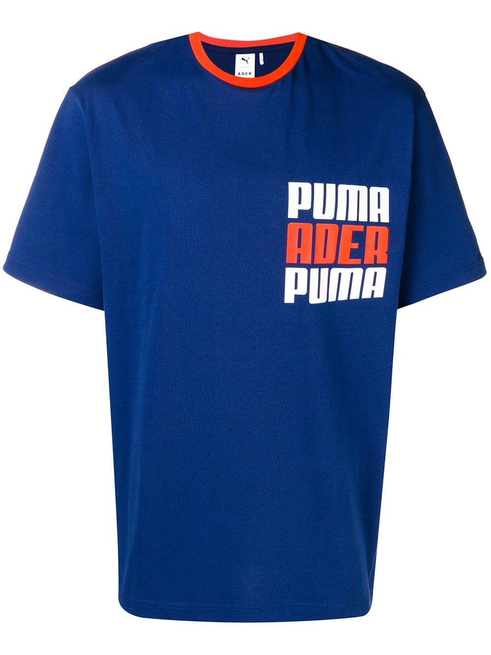 Blue Puma Logo - Puma logo print T-shirt Blue Men Clothing T-Shirts [13298580 ...