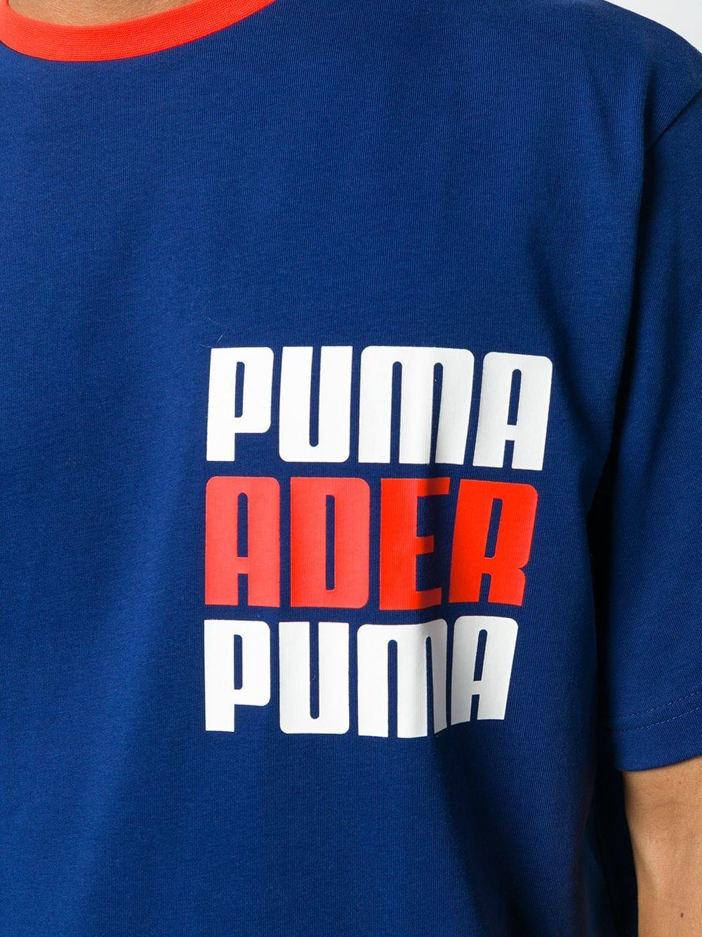 Blue Puma Logo - Puma logo print T-shirt Blue Men Clothing T-Shirts [13298580 ...