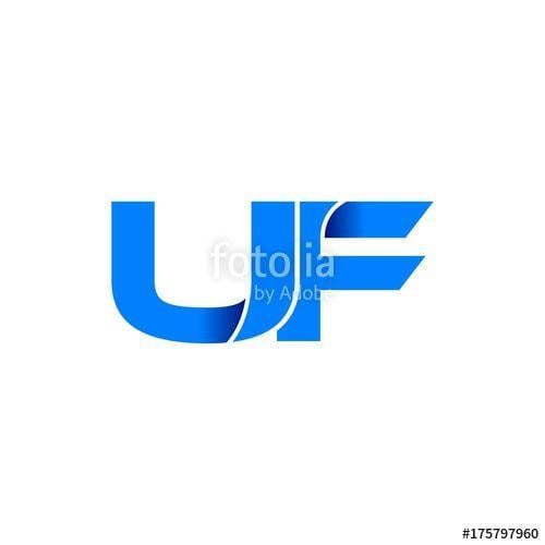 UF Logo - uf logo initial logo vector modern blue fold style